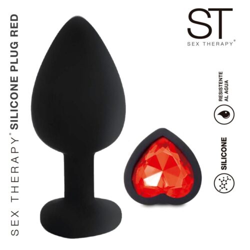 Plug anal de silicona rojo – Small