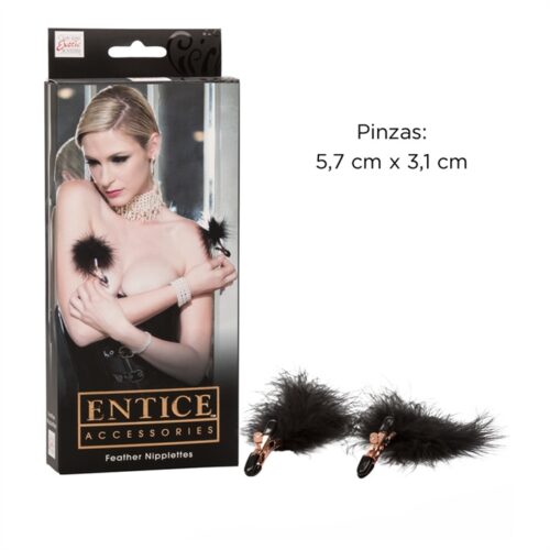 Prensa de pezones con plumas