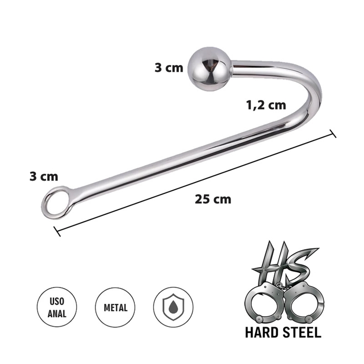 Anal Hook dilatador anal metalico con 1 bola